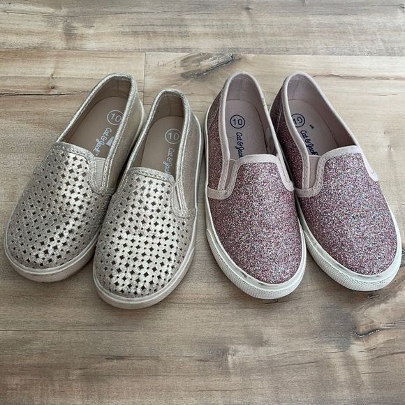 Cat & Jack Other - Girls sparkle slip on shoe bundle